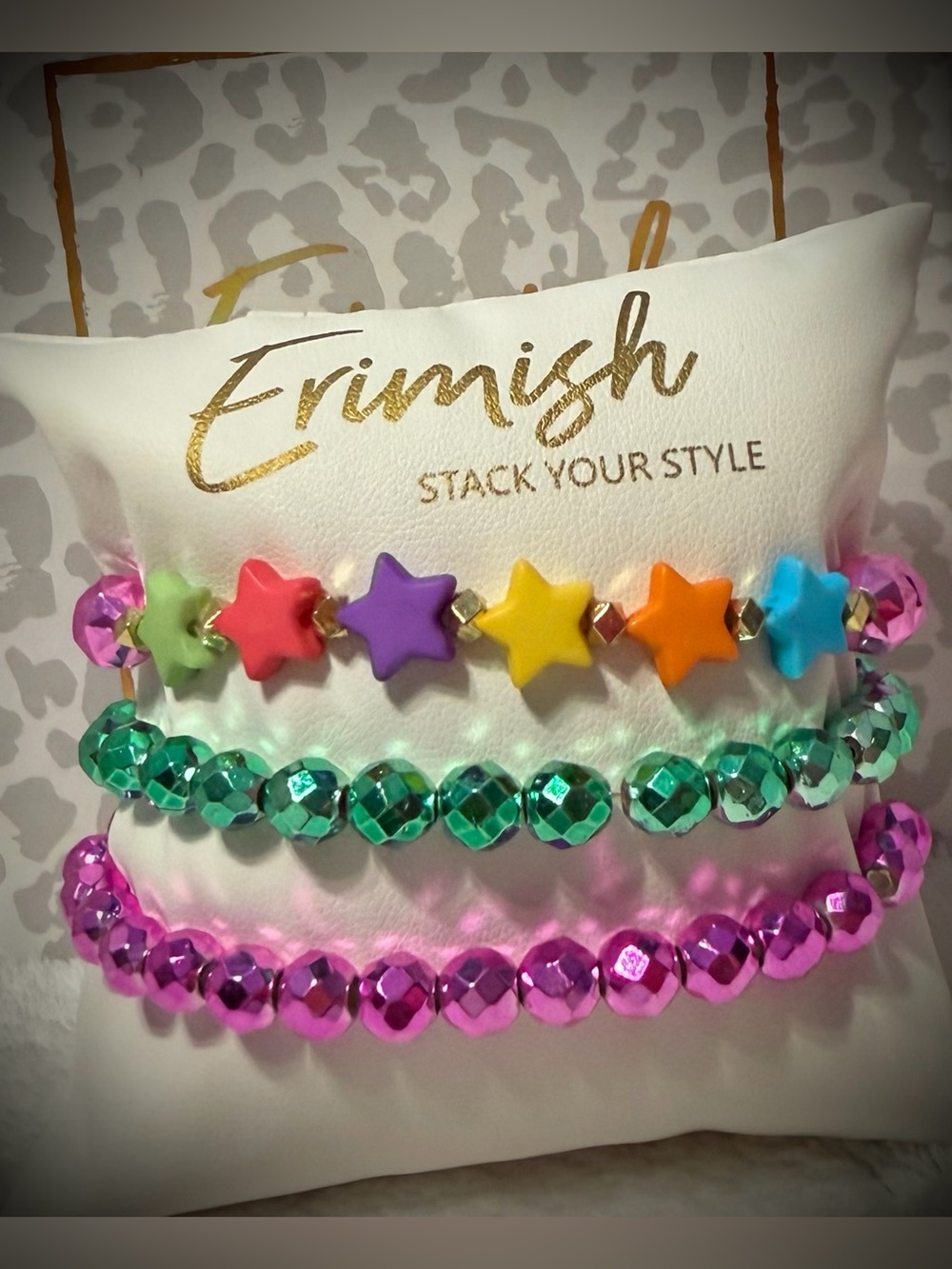 New ERIMISH Bracelets 3 Pc Stack - Multi - Custom Regular, Kids or Extended